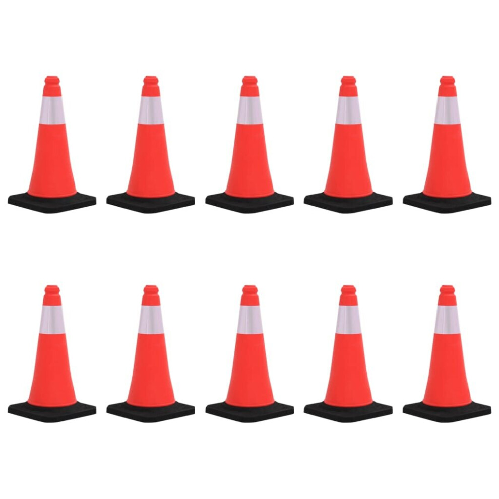 vidaXL 4x Reflective Traffic Cones with Heavy Bases 50 cm Road Traffic Sign