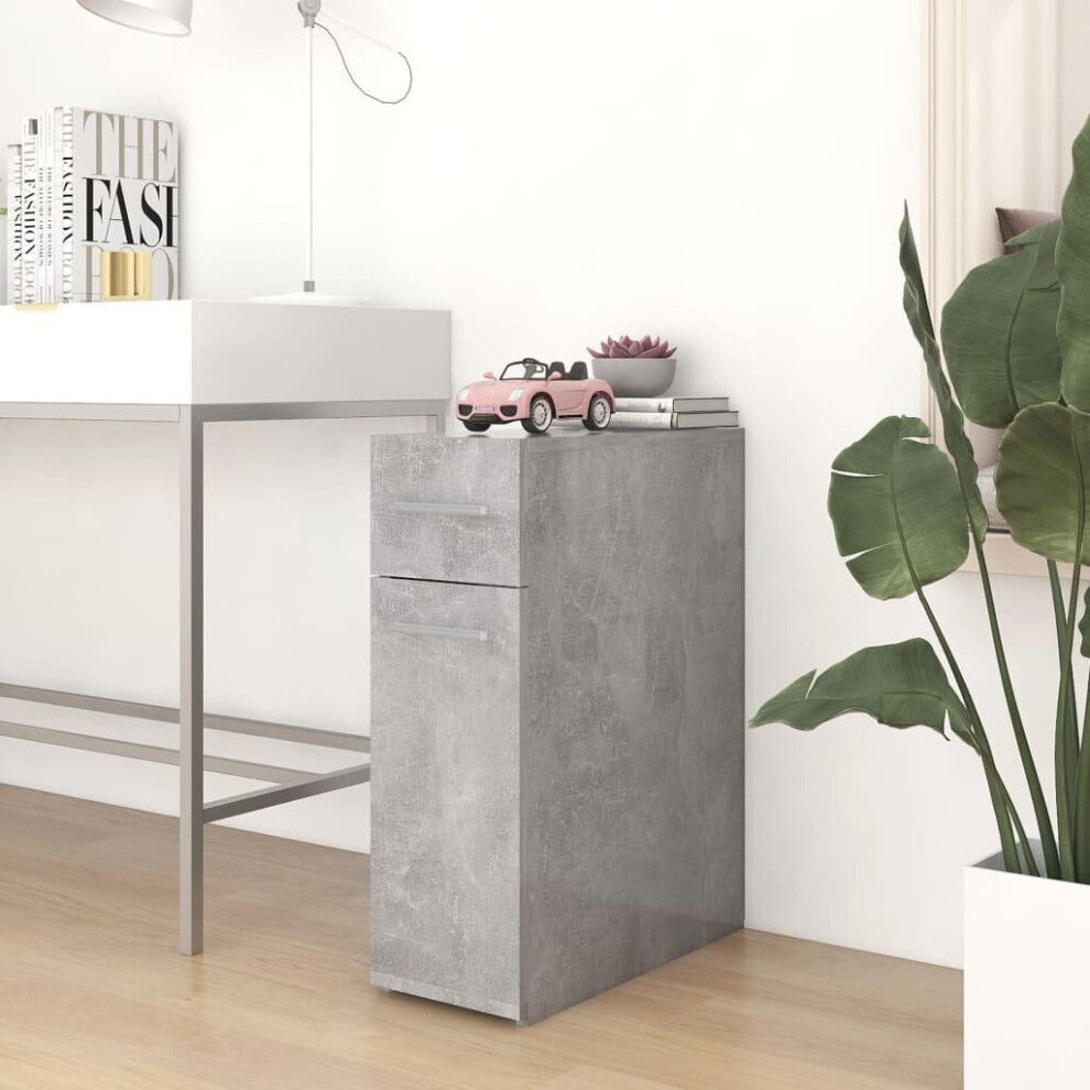 Vidaxl Apothecary Cabinet Concrete Grey Engineered Wood Cabinet Organiser