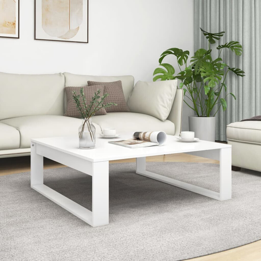 Vidaxl White Coffee Table Engineered Wood Living Room End Sofa Couch Table