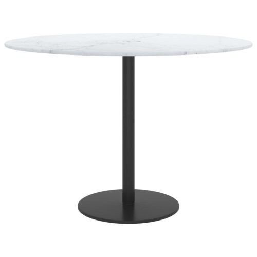 VidaXL vidaXL Table Top White Tempered Glass with Marble Design Dining Table Top Set 1