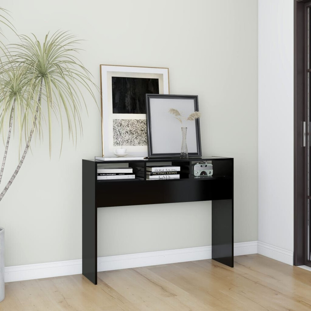 Vidaxl Black Console Table Engineered Wood Accent Couch End Side Hall Table