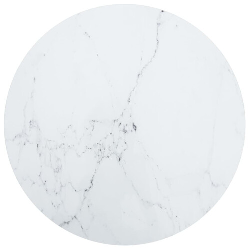 VidaXL vidaXL Table Top White Tempered Glass with Marble Design Dining Table Top Set