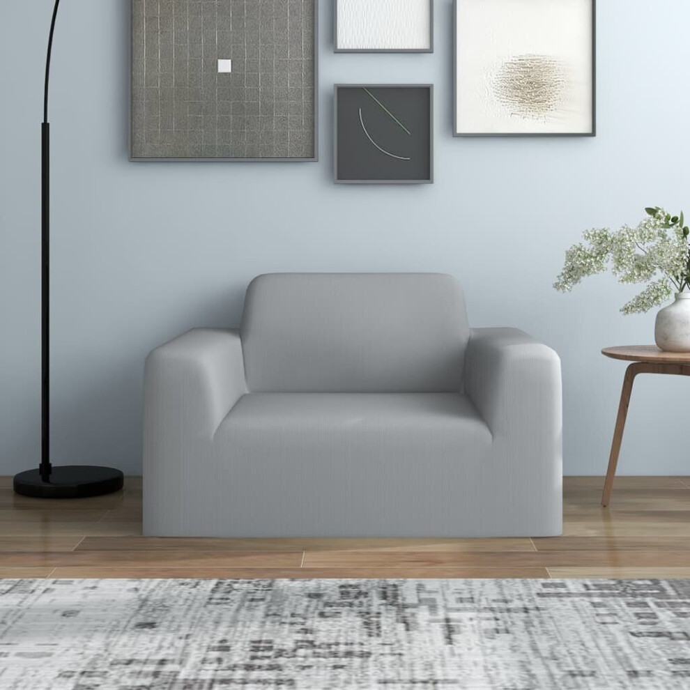 Vidaxl Stretch Couch Slipcover Polyester Jersey Couch Cover Protector Grey