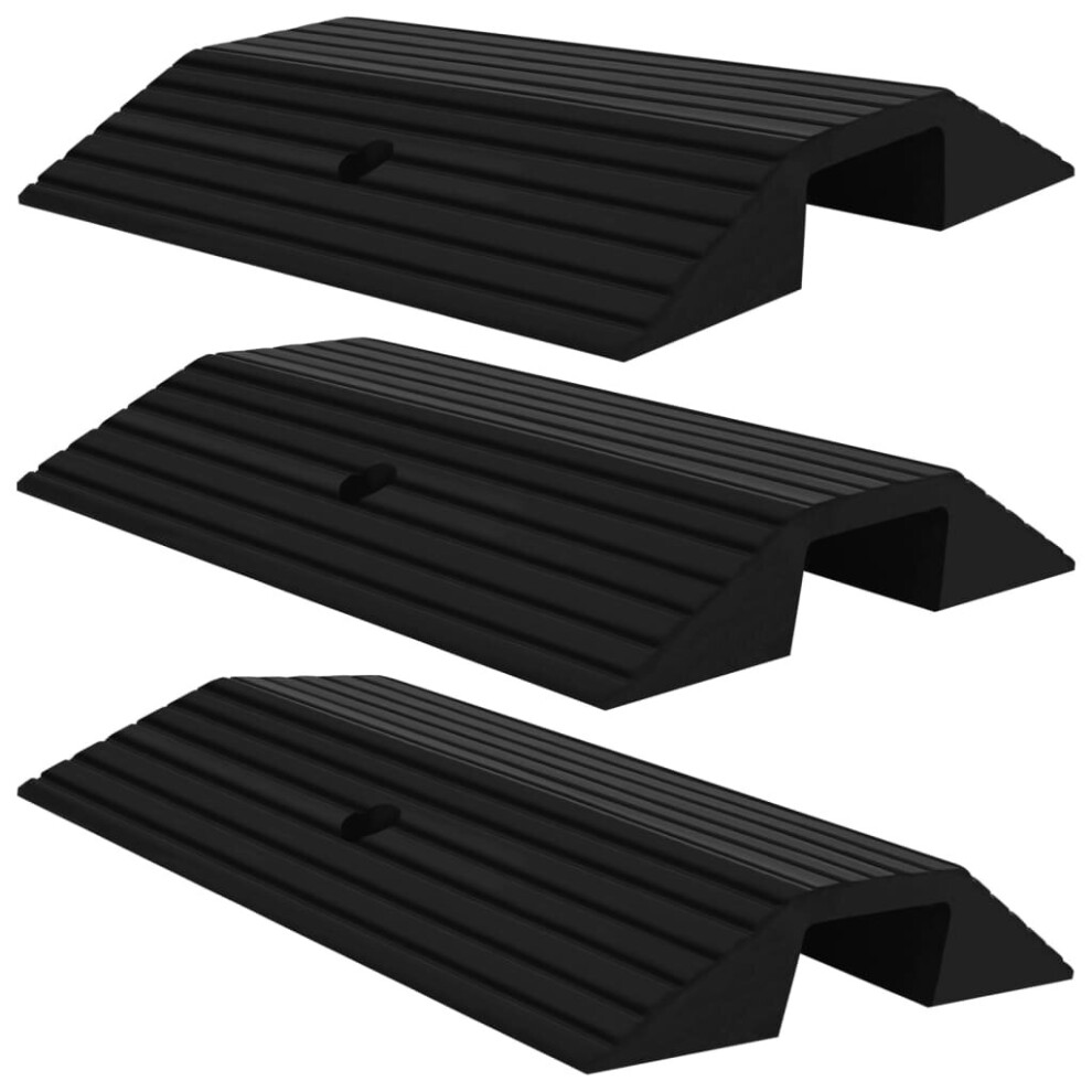 vidaXL 3x Bridge Threshold Ramps Rubber Wheelchair Rollators Door Curb Ramp