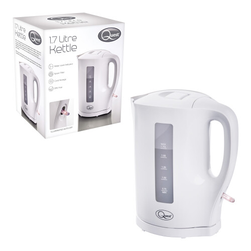 Quest Quest 35019 1.7 Litre White Kettle / Spout Filter, Water Level Indicator