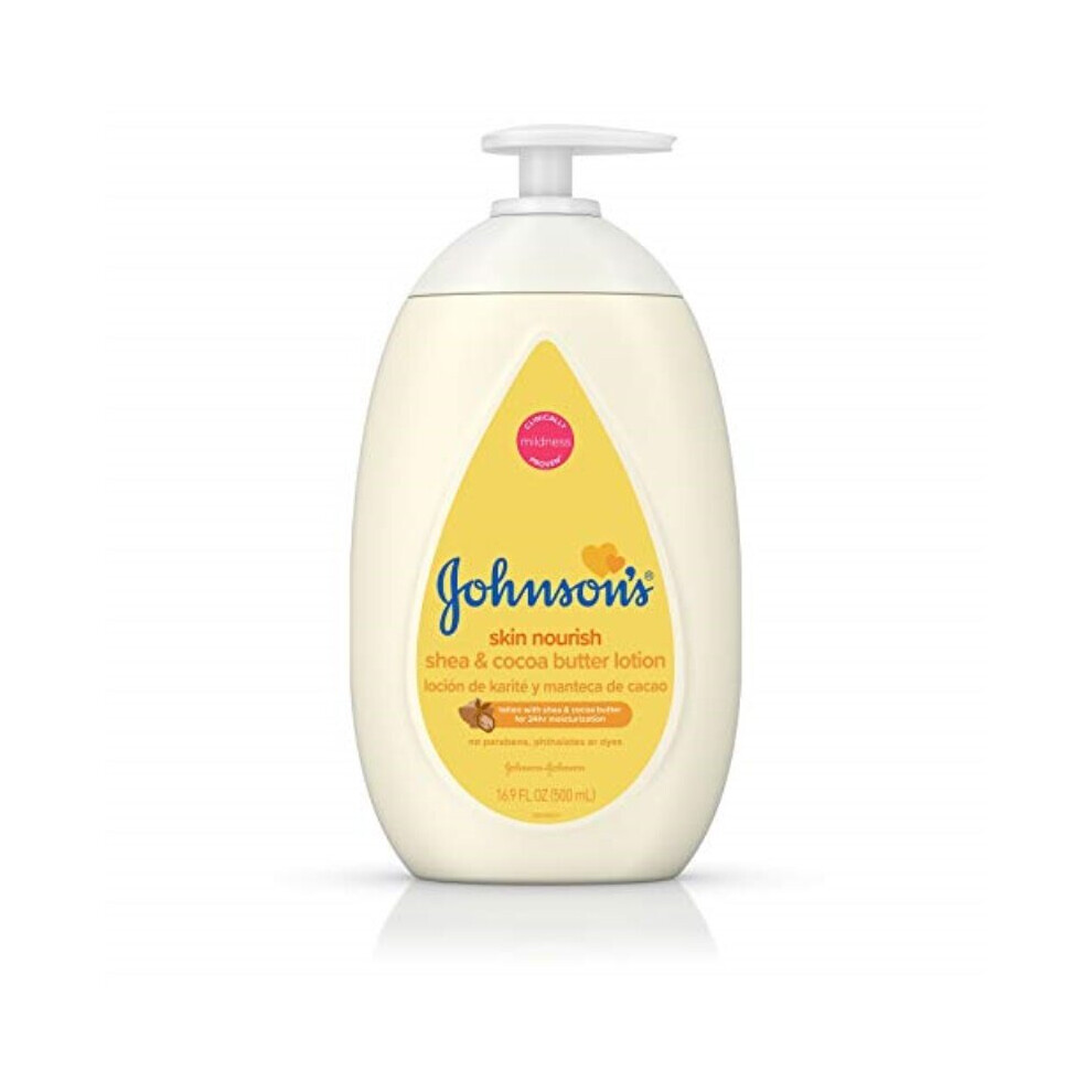 Johnsons Baby Lotion Shea & Cocoa Butter 16.9 Ounce Pump (500ml)