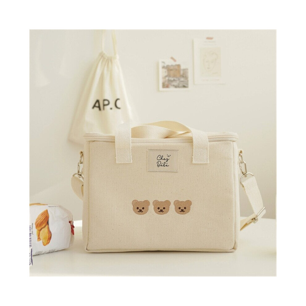 Lahdek Bear Embroidery Thermal Insulation Mommy Bag Multifunctional Mother Baby Bag Out Messenger Fashion Waterproof Storage Bag