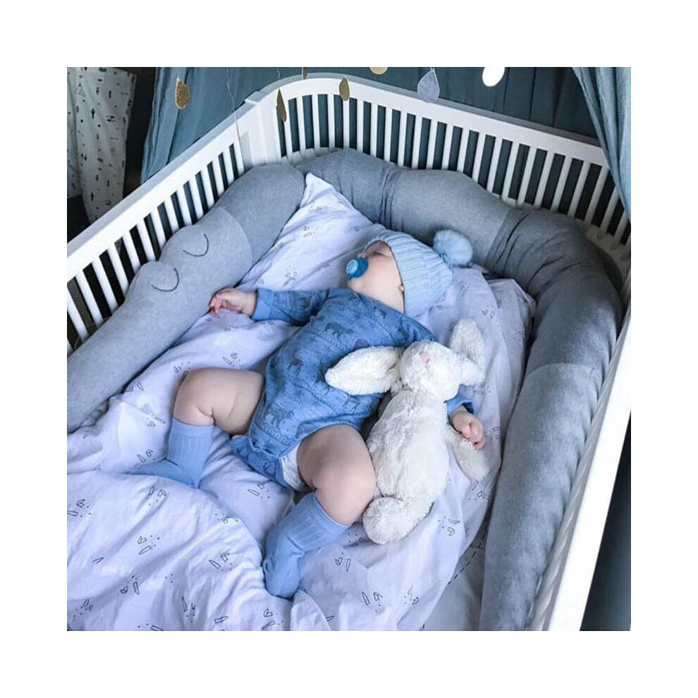 Children's Crocodile Pillow Crib Fence Cotton Pad Children's Room Bedding Decoration Newborn Crib Bumper Armrest 185Cm Lahdek