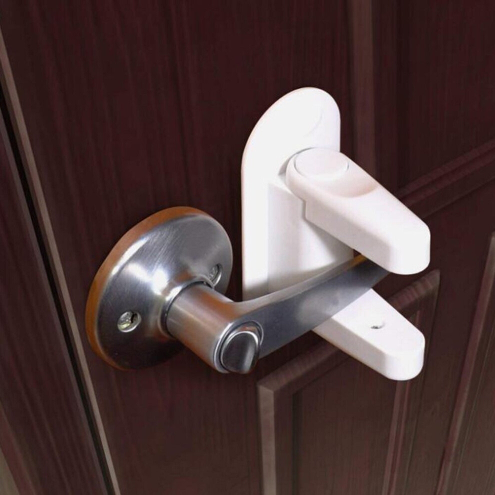 Lahdek Universal Door Lever Lock Children Baby Safety Lock Rotation Proof Door Adhesive Security Latch