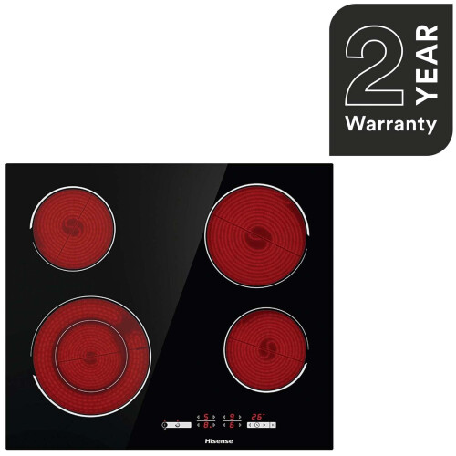 Hisense Hisense E6432C Black 60cm 4 Zone Touch Control Ceramic Hob With Child Lock 2