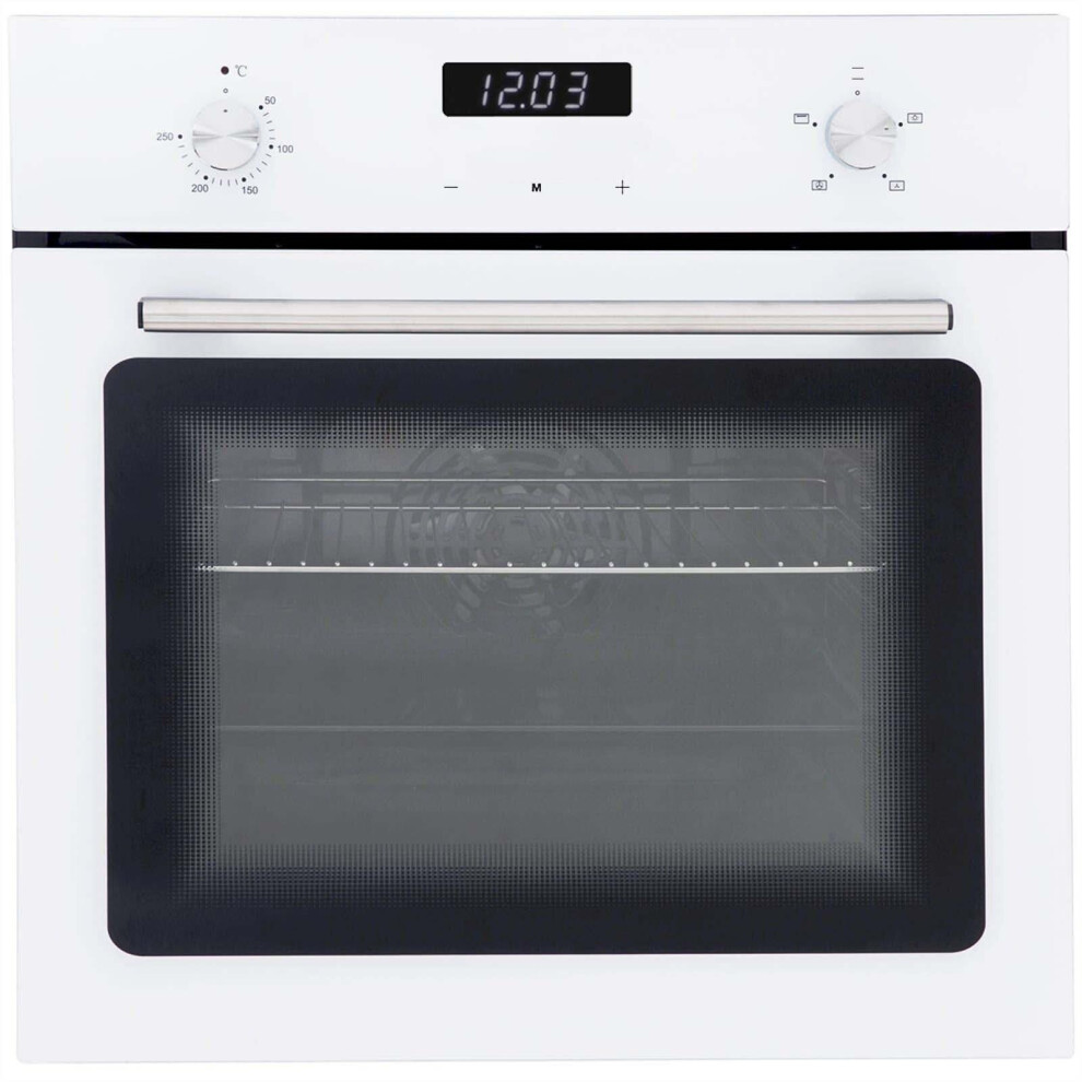 SIA SO103WH 60cm White Built In Single Electric True Fan Oven With Digital Timer