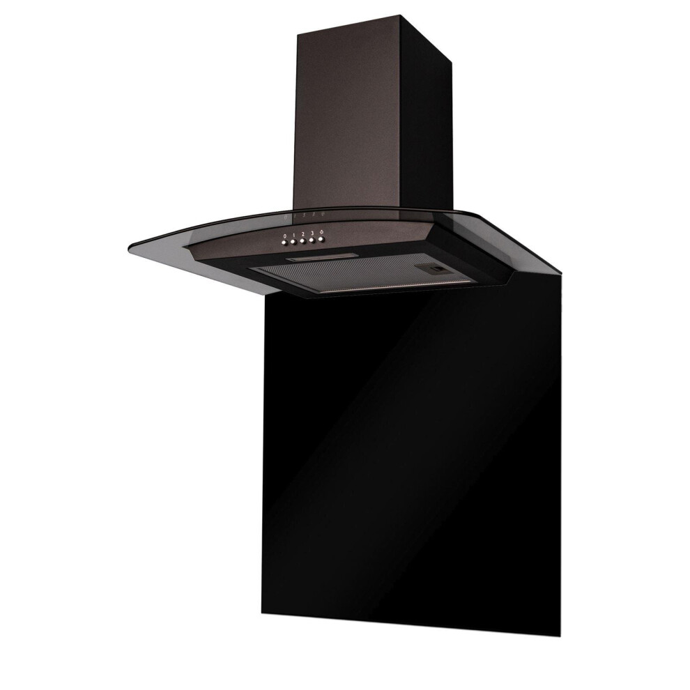 SIA SPC70BL 70cm x 75cm Black Toughened Curved Glass Kitchen Splashback