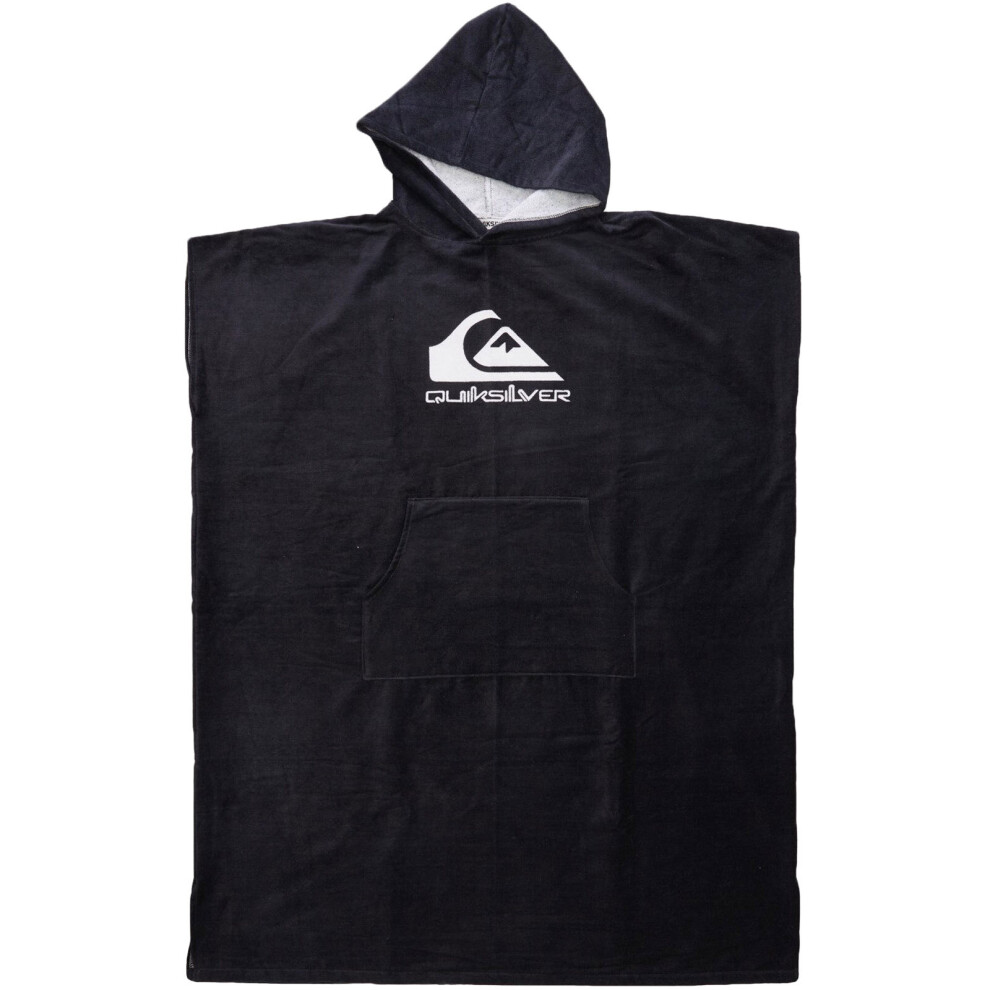 (One Size, All Black) Quiksilver Mens Hooded Beach Surfing Hoodie Towel Surf Poncho - One Size