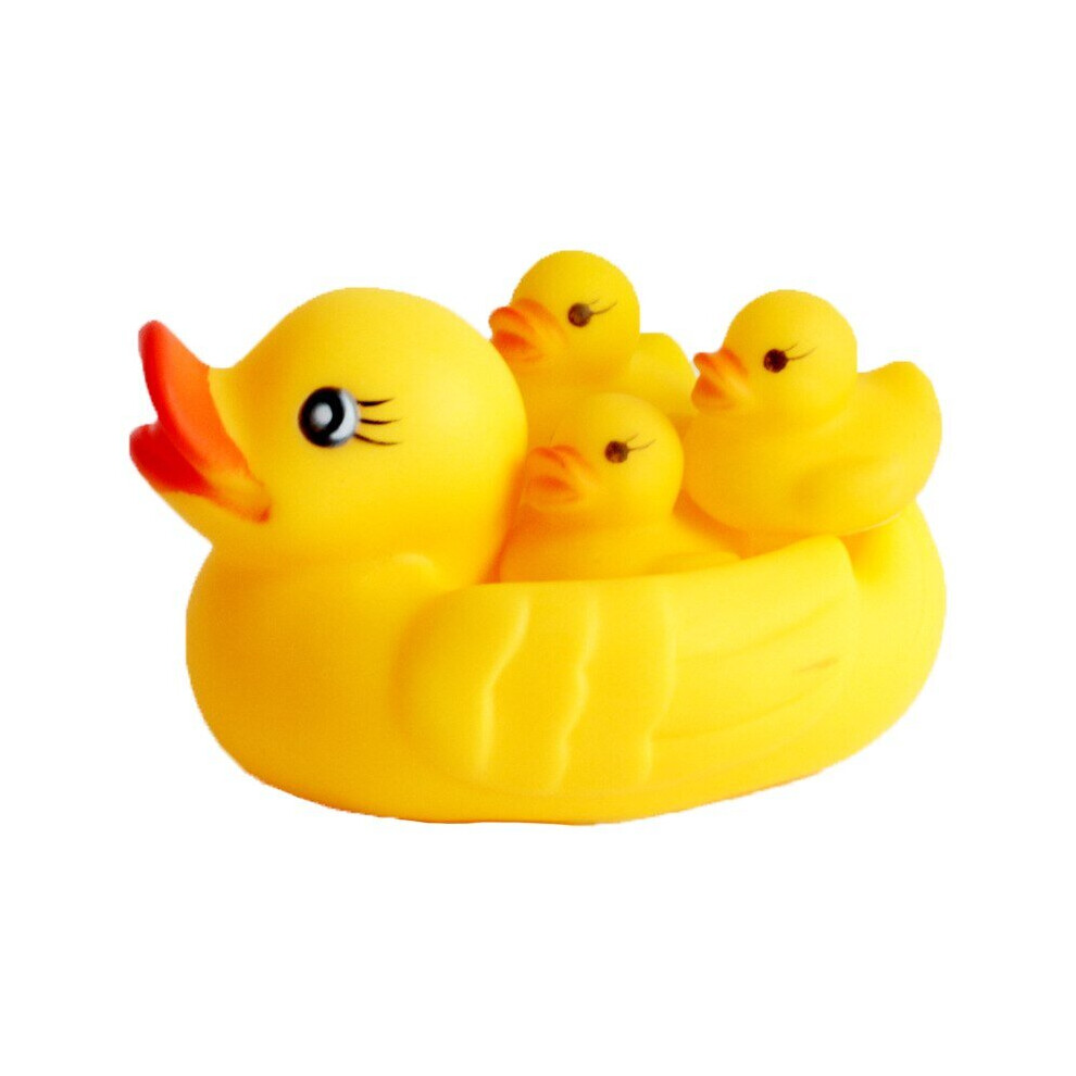 Baby Bath Toys Baby Rubber Race Squeaky Ducks Soft Family Kids Baby Water Toys For Bathroom Lovely Singing Ducks