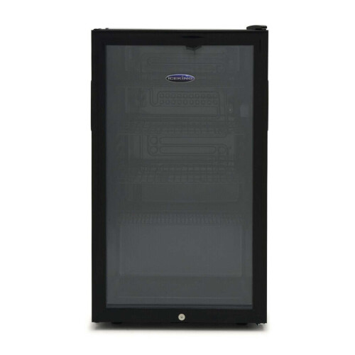 IceKing BF150K.E Black 108L Under Counter Lockable Drinks Fridge
