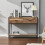 Living And Home Metal Frame Console Table for Hallway with 2 Drawers 3