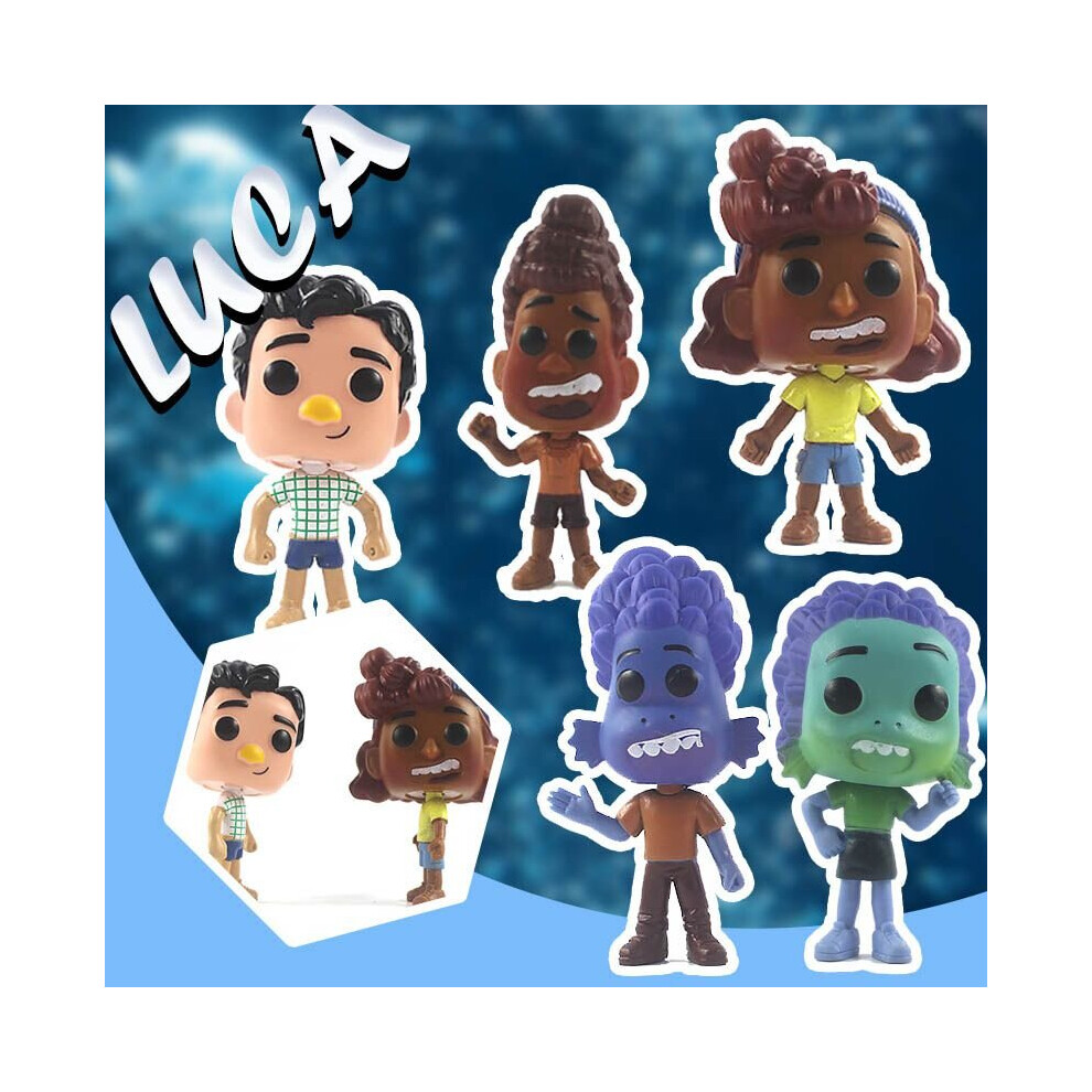 5pcs Pixar Luca Figures 10cm Alberto Giulia Figurines Miniatures Cake Toppers