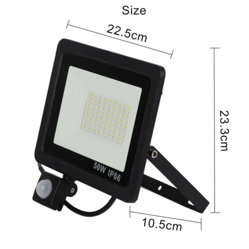 CZHONG-50W LED PIR Sensor Flood Energy Saving Security Lamp Warm Light 1