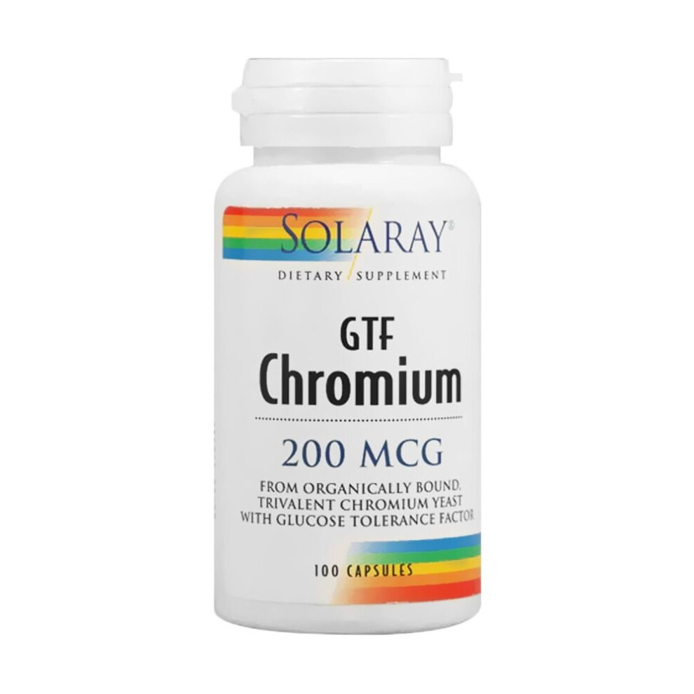 Solaray Gtf Chromium 200 Mcg Veg Capsules 100'S