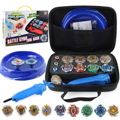 New 8pc Beyblade Burst Set With Launcher + Bag