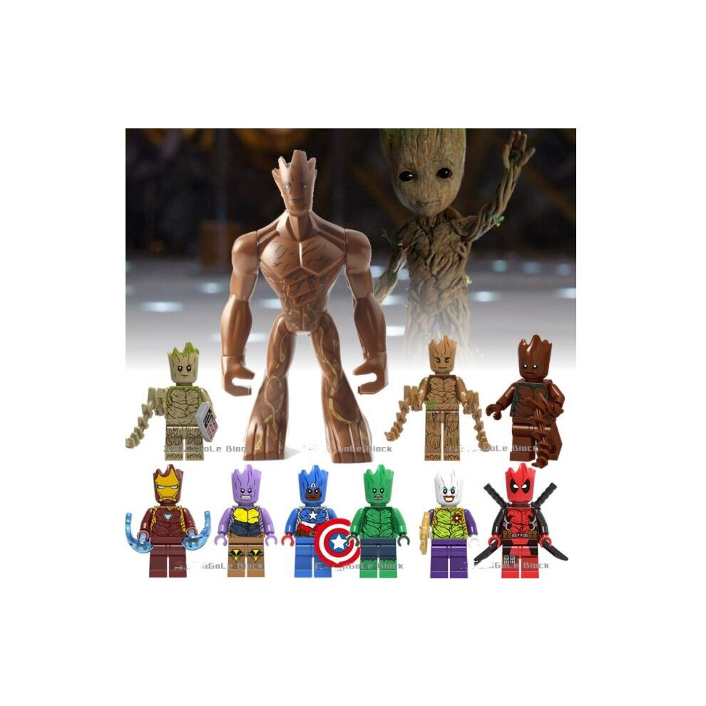 (10PCS Treeman Superhero) Guardians of the Galaxy Avengers Minifigures Kids Toys gifts Christmas Gift Fit Lego