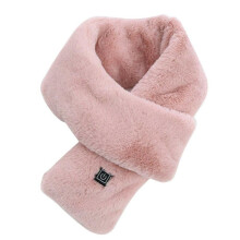 (Pink) Men Women Electric Shawl Super Warmer Winter Soft Heated Scarf Neck With USB