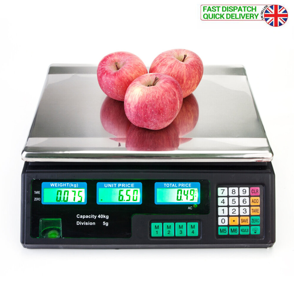 ACS-30 40kg/5g Digital Price Computing Scale for Vegetable UK Plug