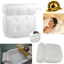 Comfortable Bathroom Spa Bath Pillow Non-Slip Bathtub Headrest Cushion