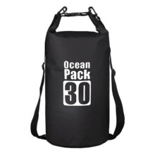(Black, 30L(Double Shoulder Strap)) 2L-30L PVC Waterproof Dry Bag Sack Ocean Pack Floating Boating Kayaking Camping