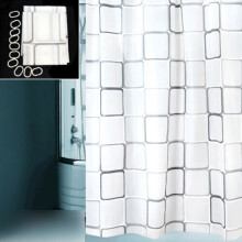(Large Quadro) Shower Curtain Mould & Mildew Resistant 12 Hook