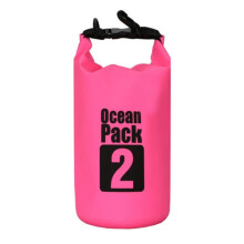 (Pink, 2L(Without Shoulder Strap)) 2L-30L PVC Waterproof Dry Bag Sack Ocean Pack Floating Boating Kayaking Camping