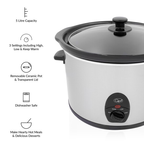 Quest Quest 5L Stainless Steel Slow Cooker 2