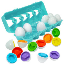 Matching 12 Pcs Eggs Set Color & Shape Sorter Recognition Educational Baby Toy