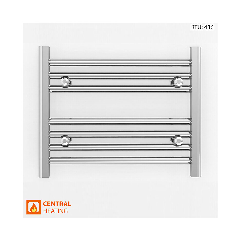 (500 X 400 (Btu: 436), Chrome Straight Valves) 500Mm Wide Chrome Towel Rail Radiator With Valves 9028009409359