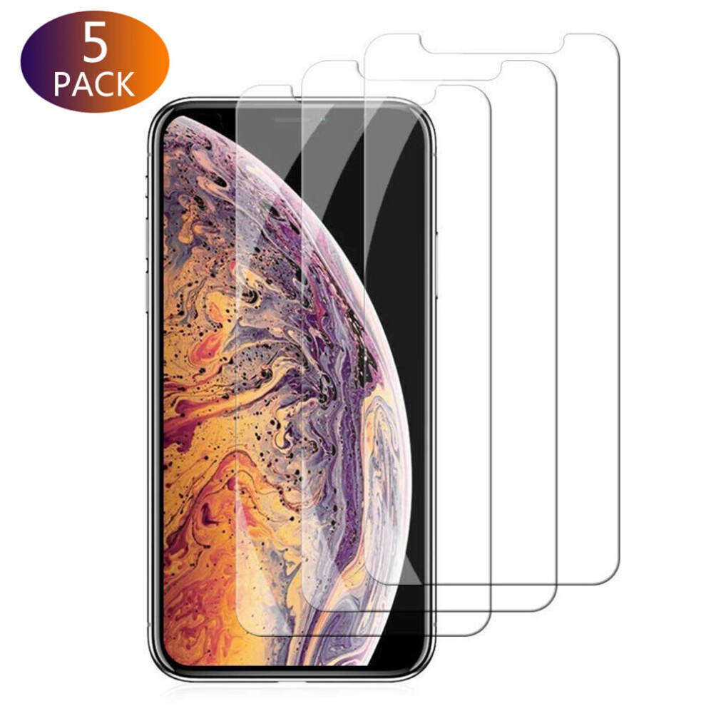 (For Iphone Xs Max) 5Pcs Scratch-Proof Tempered Glass Screen Protector For Iphone Xs Max/Xr/Xs/7/8/6 9424349329997