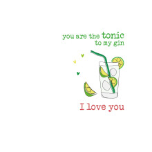 I Love You G&T Sparkle Finished Greeting Card By Dandelion Stationery Cards
