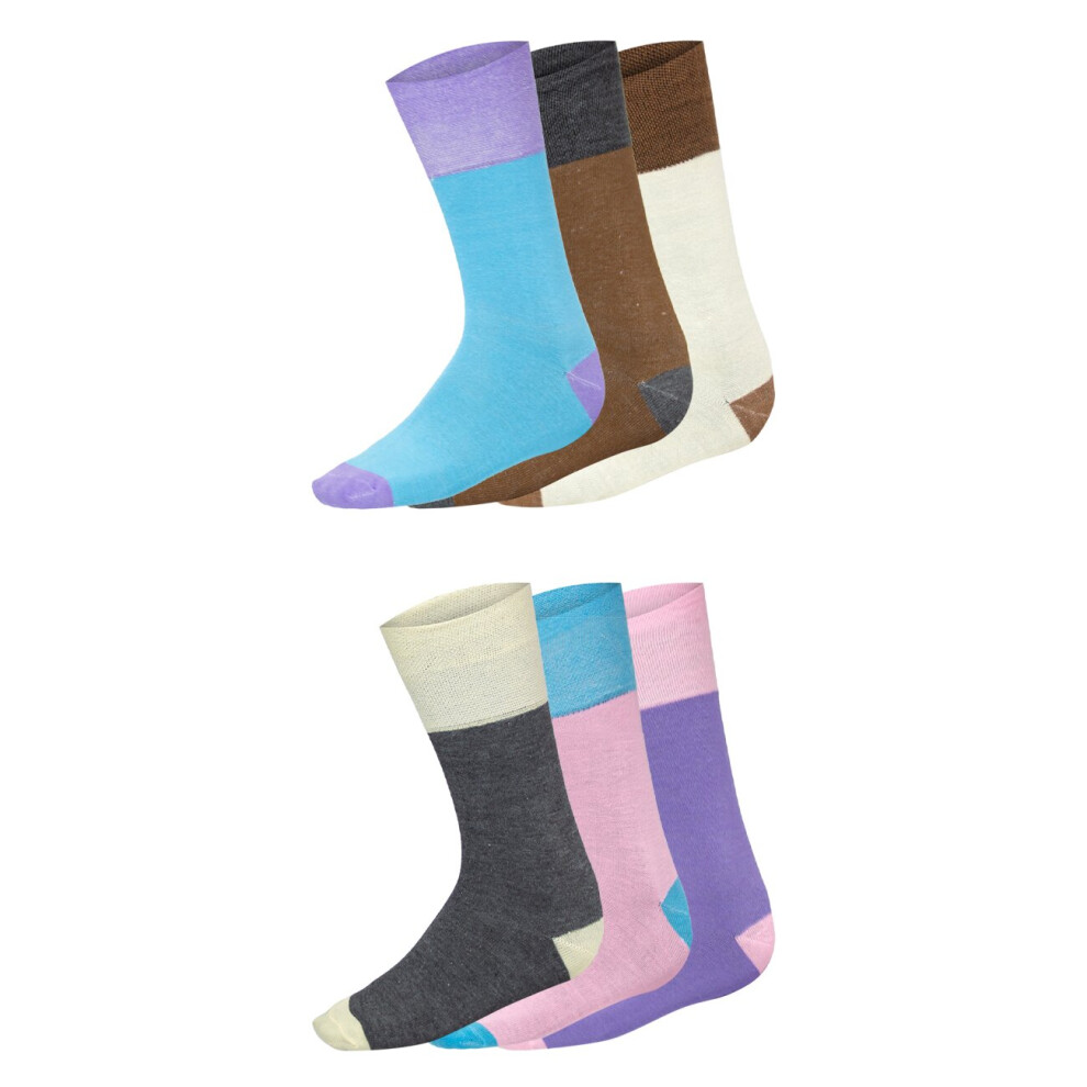Ladies Non Elastic Socks Soft Top Easy Grip Coloured Diabetic Socks (chaussettes pour diabétiques non élastiques pour dames)