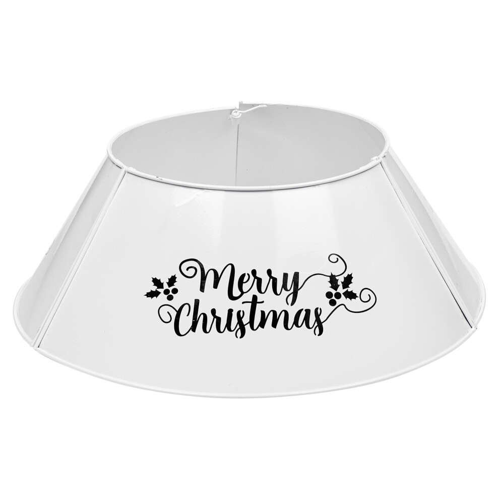 Urbn Living (White) Metal Christmas Tree Skirt Base Xmas Decoration Cover Festive Decor Party Décor