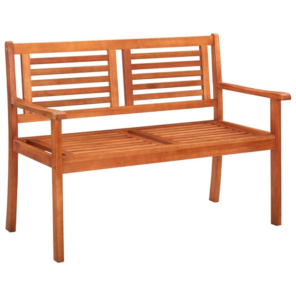 vidaXL Solid Eucalyptus Wood 2-Seater Garden Bench 120cm Outdoor Furniture