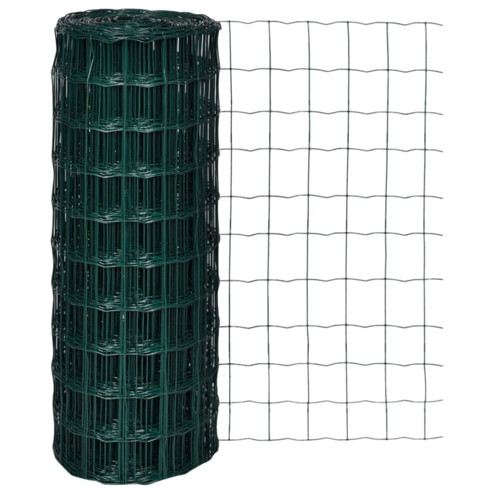 vidaXL Euro Fence 10x1m with Mesh Outdoor Garden Farm Screen Panel Enclosure