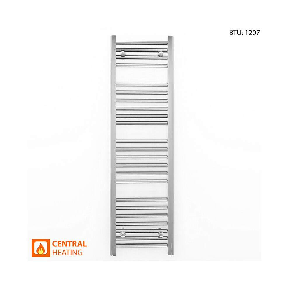 (400 X 1200 (Btu: 1207), Trv Chrome Straight Valves) 400Mm Wide Chrome Towel Rail Radiator With Valves 9028009408734