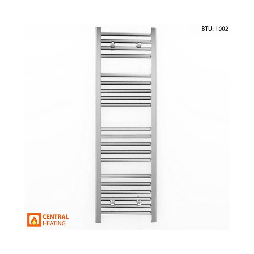 (400 X 1000 (Btu: 1002), Trv Chrome Angled Valves) 400Mm Wide Chrome Towel Rail Radiator With Valves 9028009408703