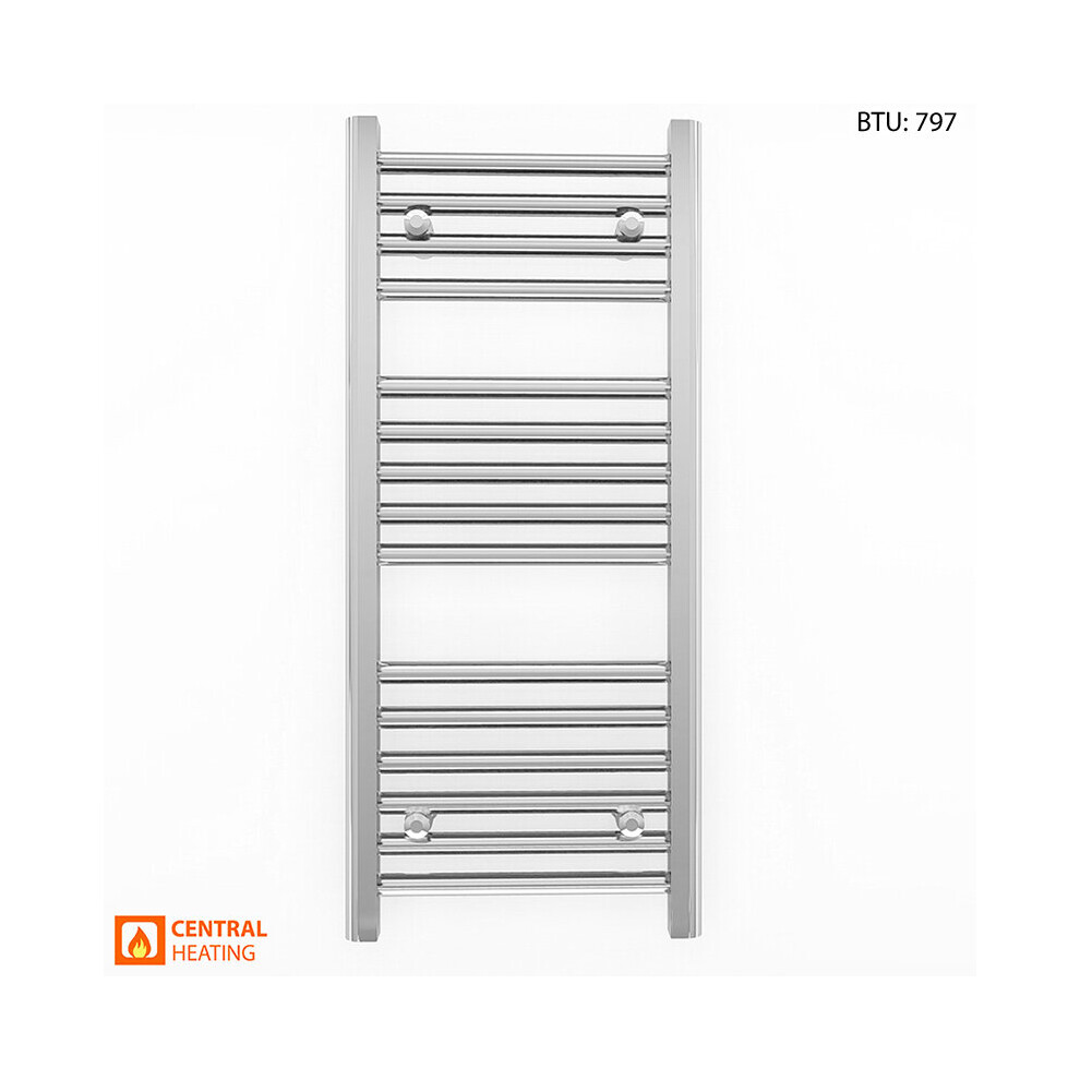 (400 X 800 (Btu: 797), Trv Chrome Angled Valves) 400Mm Wide Chrome Towel Rail Radiator With Valves 9028009408628