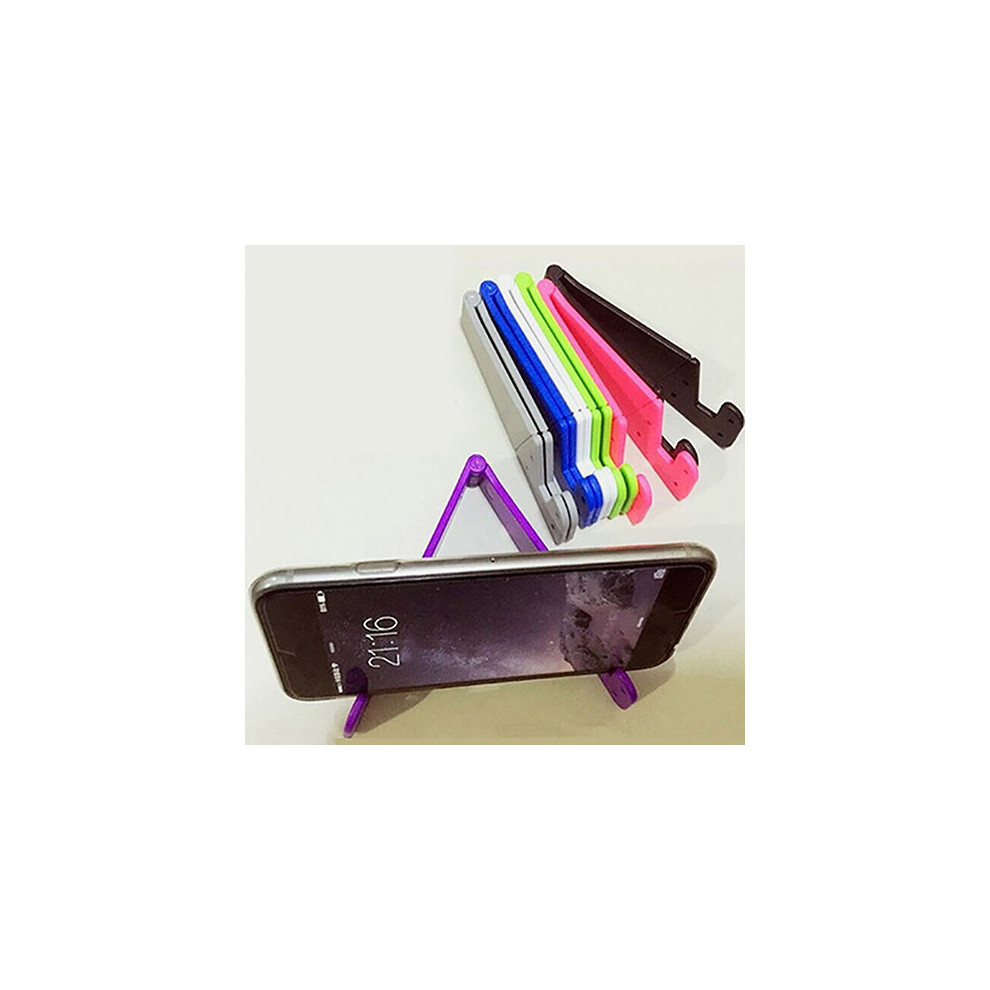 (White) Universal Foldable Cell Phone V-Shape Stand Holder Mount For Smartphone Tablet White 9424349344402