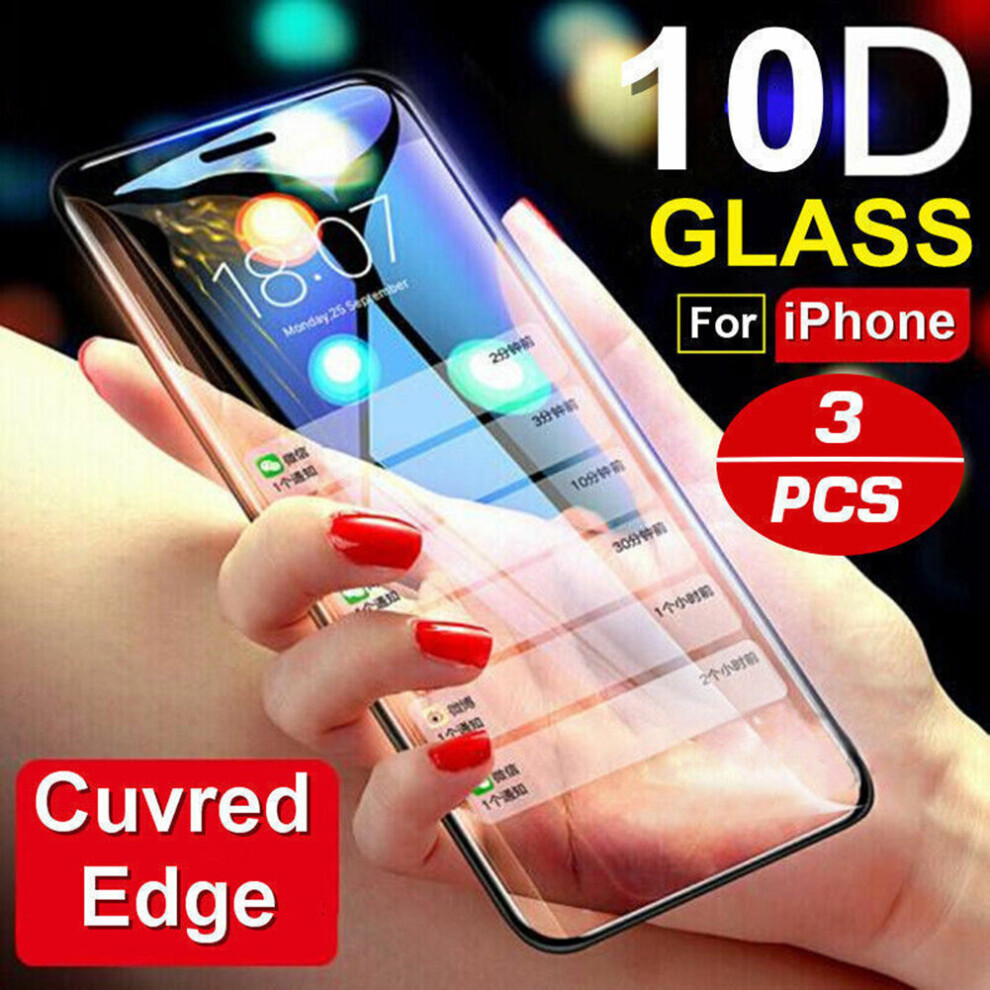 Photos - Protective film / glass  1/2/3Pcs 10D Curved Full Tempered Glass Screen Protector for iPhone X XS XR(3pcs for iPhone XS Max)