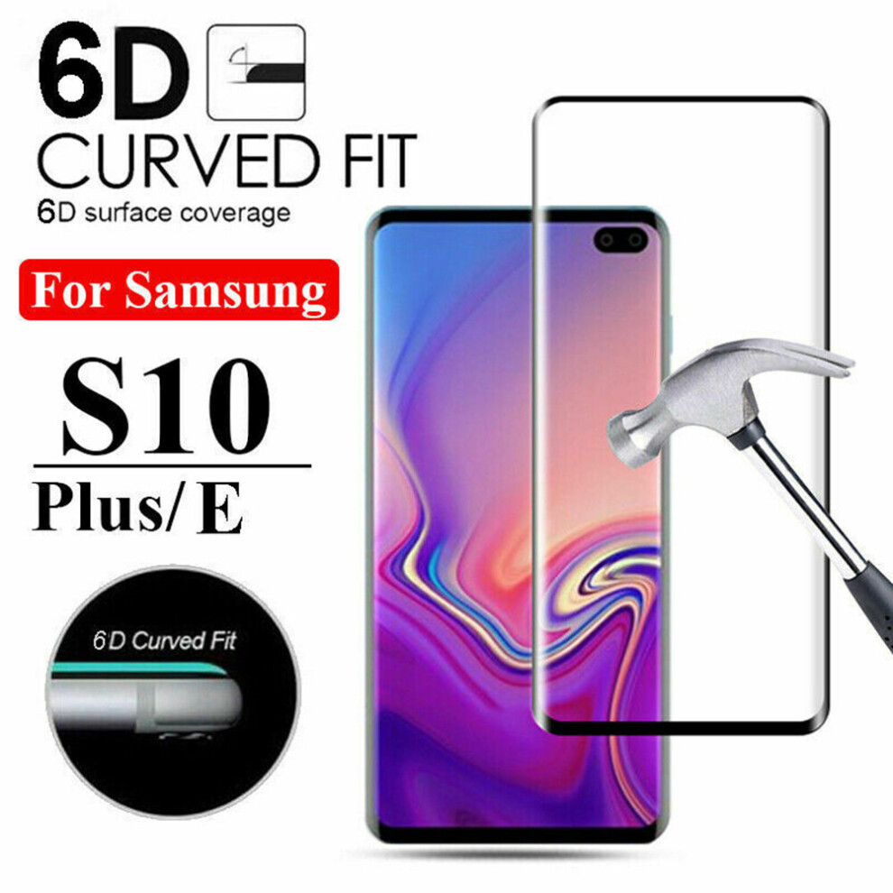 (For Samsung Galaxy S10) 6D Curved Tempered Glass Screen Protector For Samsung Galaxy S10/S10 Plus/S10e 9424349328204