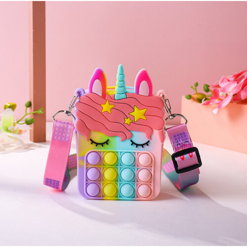 (Rainbow ) Unicorn Popit Bubble Sensory Bag Backpack Fidget