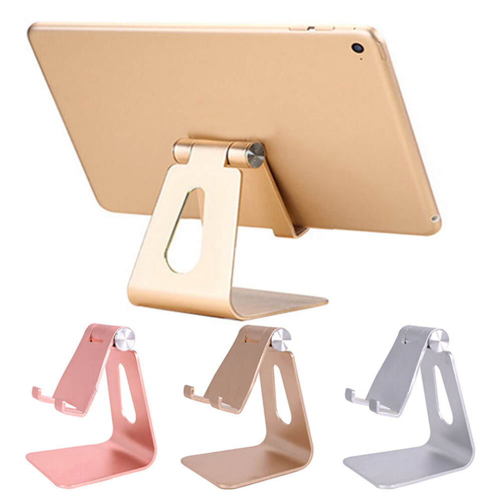 (Golden) Aluminum Alloy Portable Folding Desktop Mobile Phone Tablet Holder Stand Bracket Golden 9424349328051