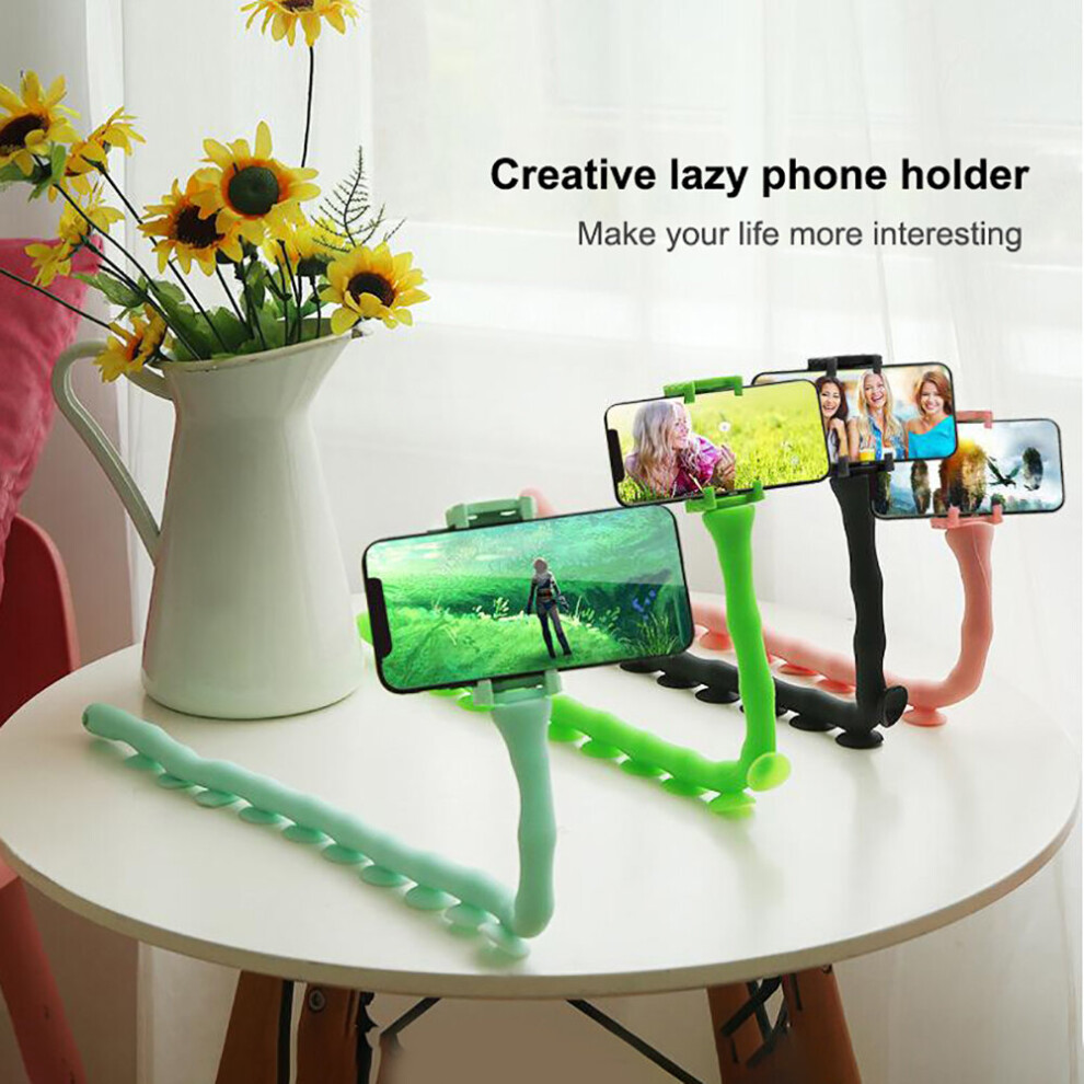 ( Blue) Cute Worm Lazy Mobile Phone Holder Flexible Rubber 360 Degree Rotatable Bracket Light/Blue 9424349333604