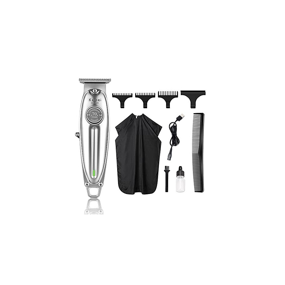 Kemei Cordless Hair Clippers For Men Professional 1949 Beard/Body/Hair Trimmer Grooming Kit With 0Mm Bald Blade, Type-C Usb Rechargeable, Quiet